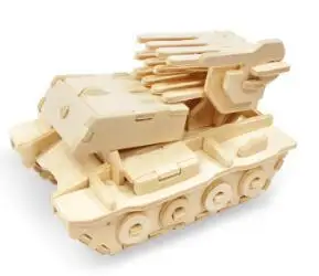 Rocket Launcher DIY Дети 3D деревянные пазлы животных модель самолета сборки строительные наборы Развивающие игрушки для детей - Цвет: Rocket Launcher