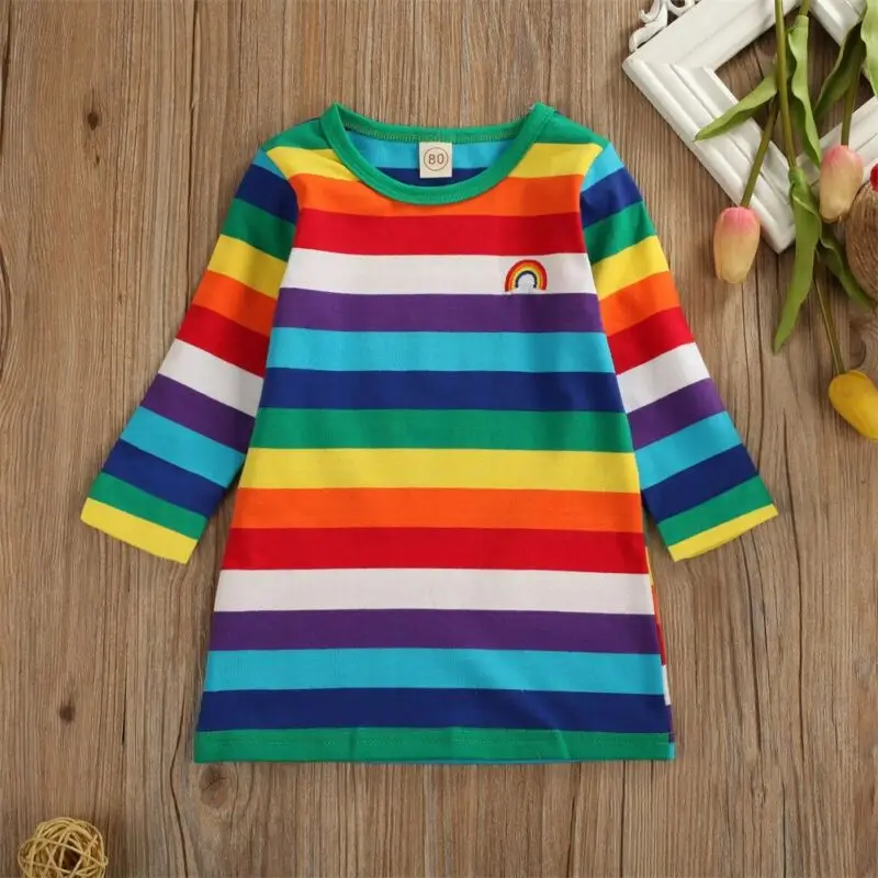 Детская Хлопковая футболка с длинным рукавом разноцветная Повседневная в