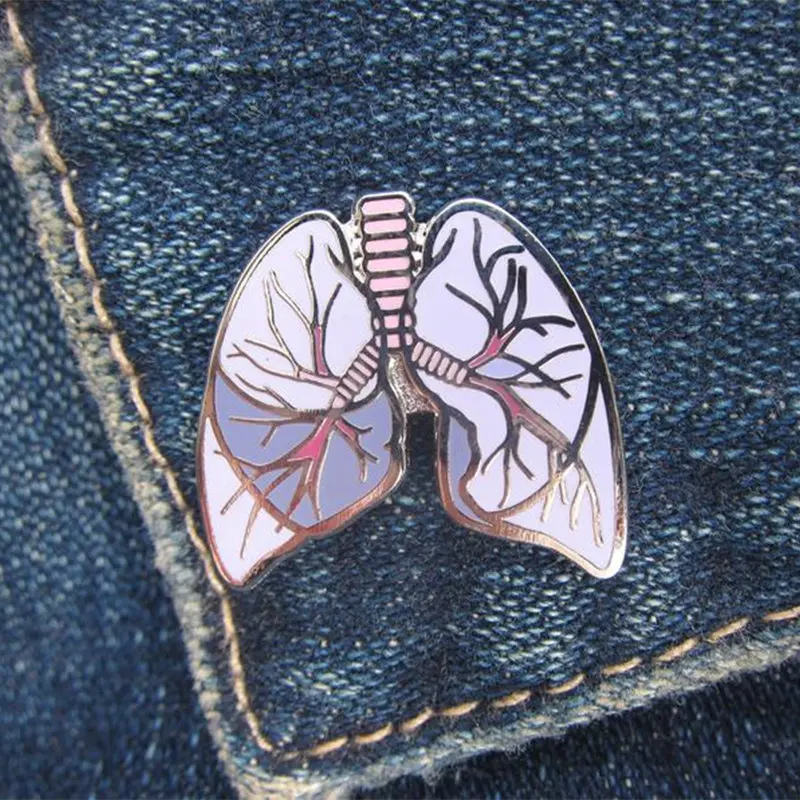 Lungs Enamel Lapel Pin- Lungs, Asthma, Respiratory, and Anatomy Pins Badge
