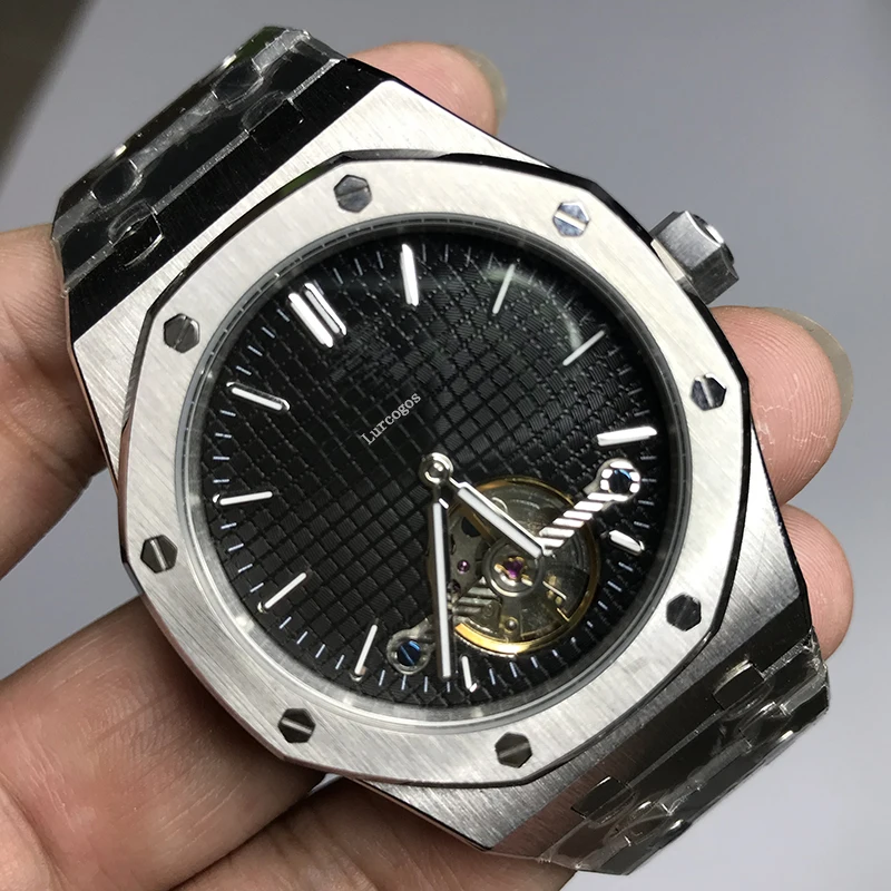 Мужские автоматические механические glide гладкие часы классический стиль 42 мм