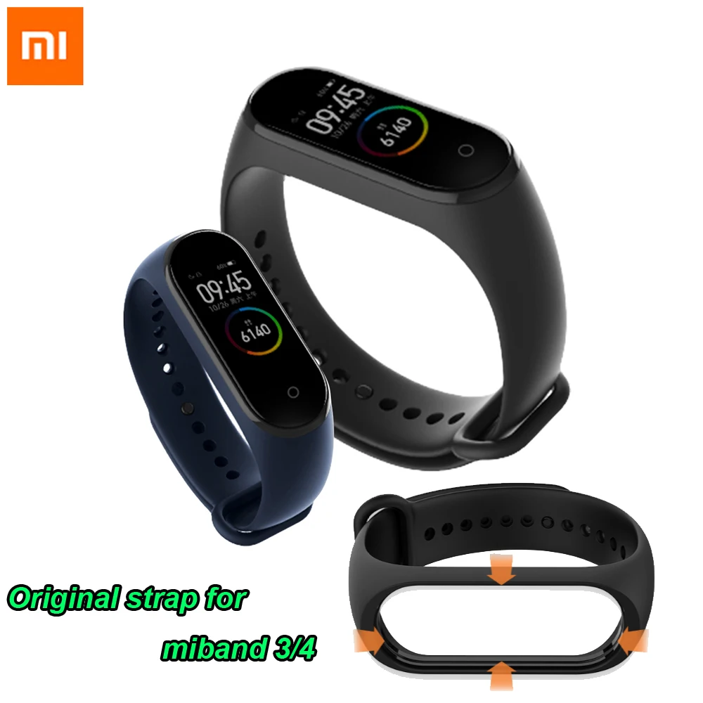 Оригинальный силиконовый браслет Xiaomi Mi Band 4 3 розовый ремешок для запястья