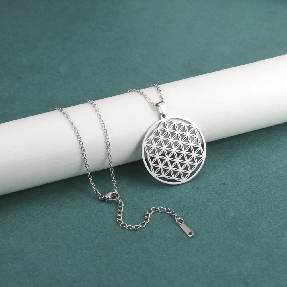 Skyrim чакра цветок жизни ожерелья для женщин Викинги Священная Мандала цепь из