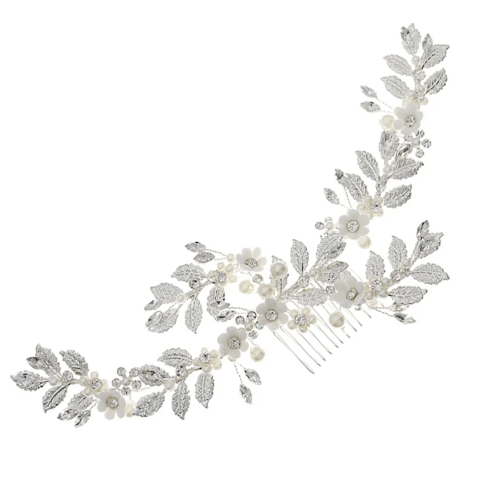 

1Pc Bride Flower Hair Insert Comb Wedding Pearls Hair Comb Hairpin Decor