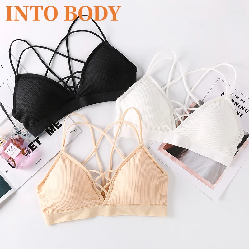 

INTO BODY Sexy Women's Cotton Bra Push-up Bra Comfort Padded Wireless Bra No Rim Bra Underwear Seamless Sexy Underwear
