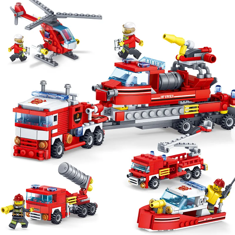 4 в 1 Fire Kazi City 80512 вертолет полицейский участок Совместимость Lepingly Technic
