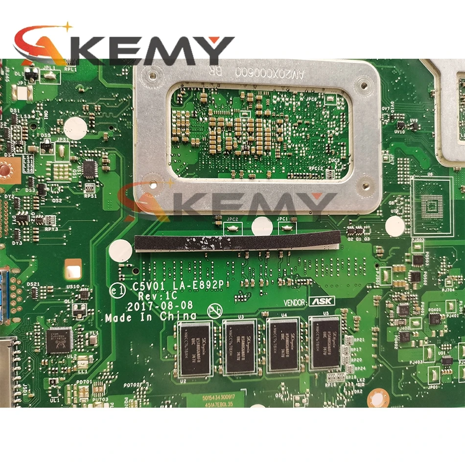 

Akemy LA-E892P For ACER Aspire A515-51 A515-51G A615-51G A615-51 Notebook Mainboard Laptop Motherboar i7-8550U MX150 GPU