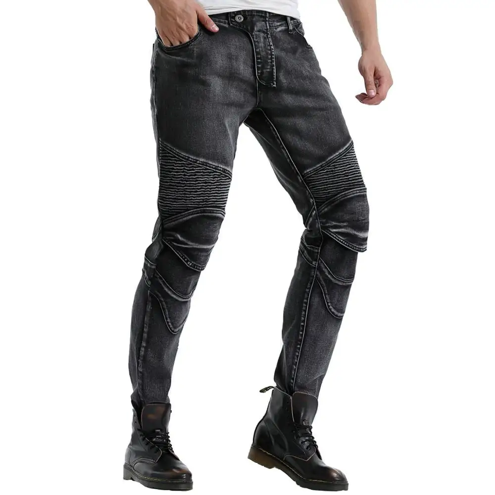 Байкерские джинсы для мужчин мотоциклетные штаны верховой езды с улучшенными
