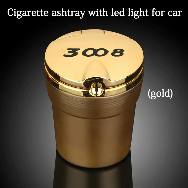 

Пепельница автомобильная со светодиодной подсветкой и креативным чехлом, многофункциональные аксессуары для салона автомобиля для Peugeot 3008...