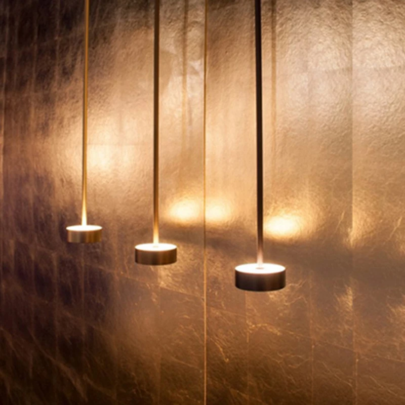 Скандинавский минимализм двойной свет блеск золото/черный Led подвесные