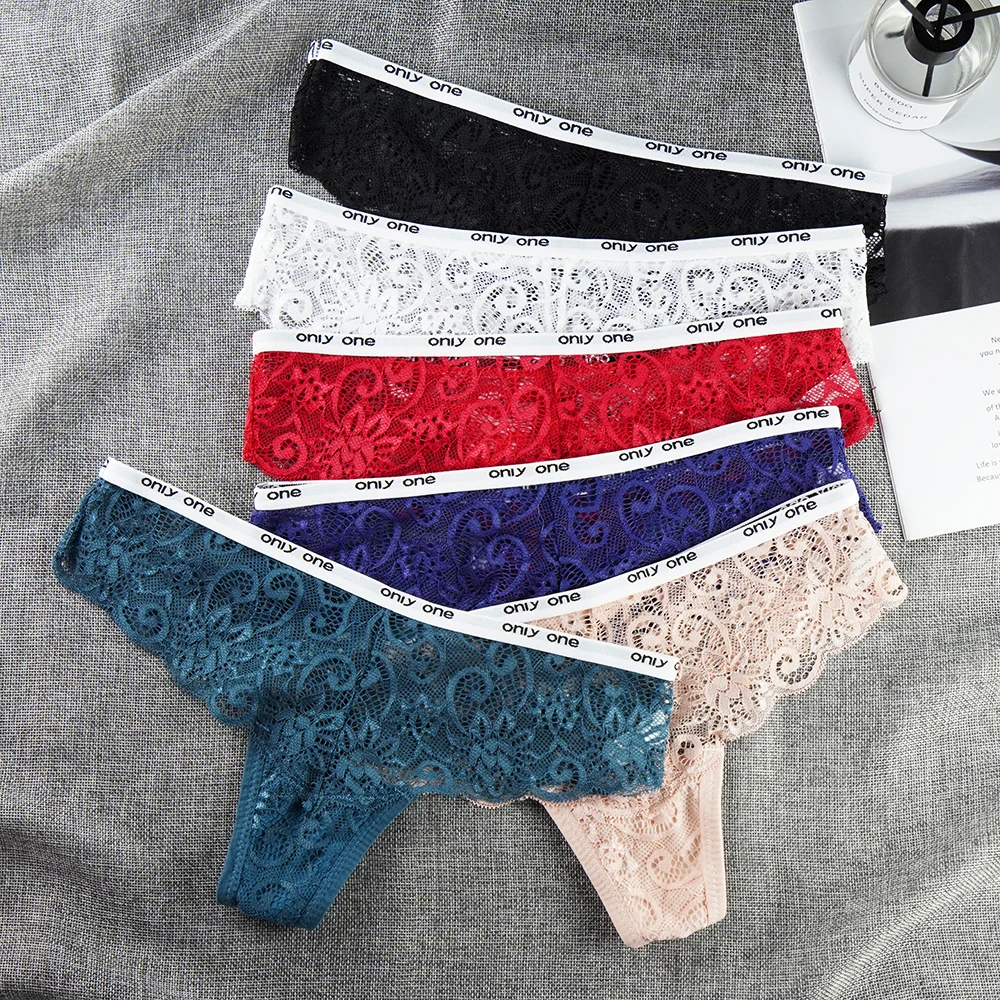 

3pcs/lot Transparent Women Plus Size S-4XL G String T Back Invisible Hollow Full Lace Panties Ladies Underwear