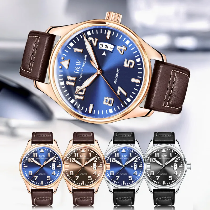 CARNIVAL Fashion Business Mechanical Watches For Men Luxury Calendar Automatic Wristwatch Waterproof Luminous Relogio Masculino enlarge