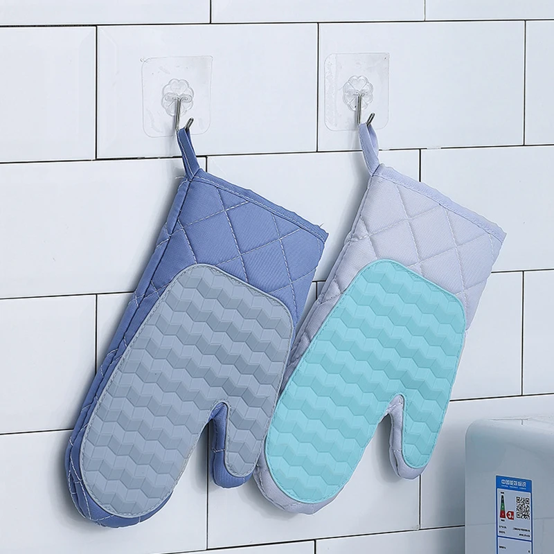 

1Pcs Silicone Heat Resistant Gloves Kitchen Cooking Insulated Thickened cotton microwave oven anti scalding микроволновая печь
