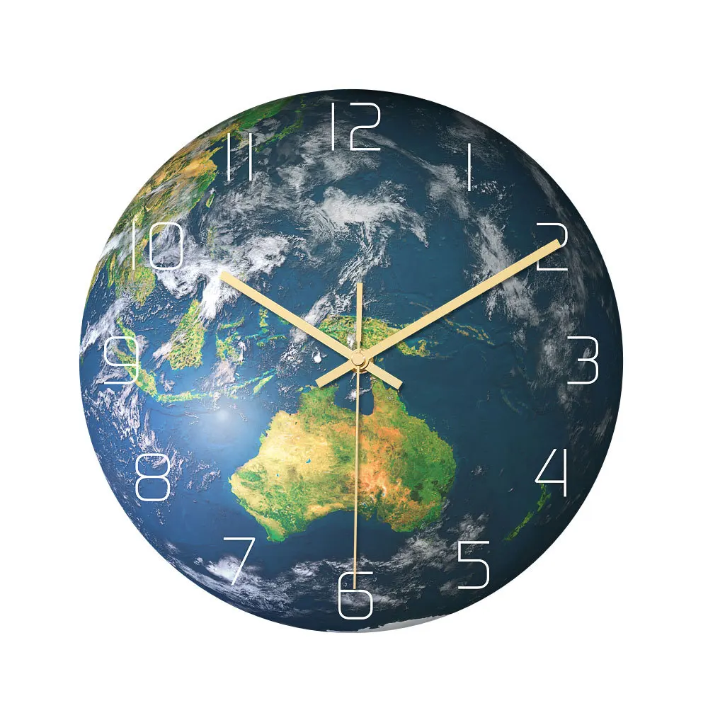 

Creative Luxury Wall Clock Acrylic Clocks Wall Home Decor Luminous Watch Earth Seven Continents Silent Bedroom Clock Gift FZ889
