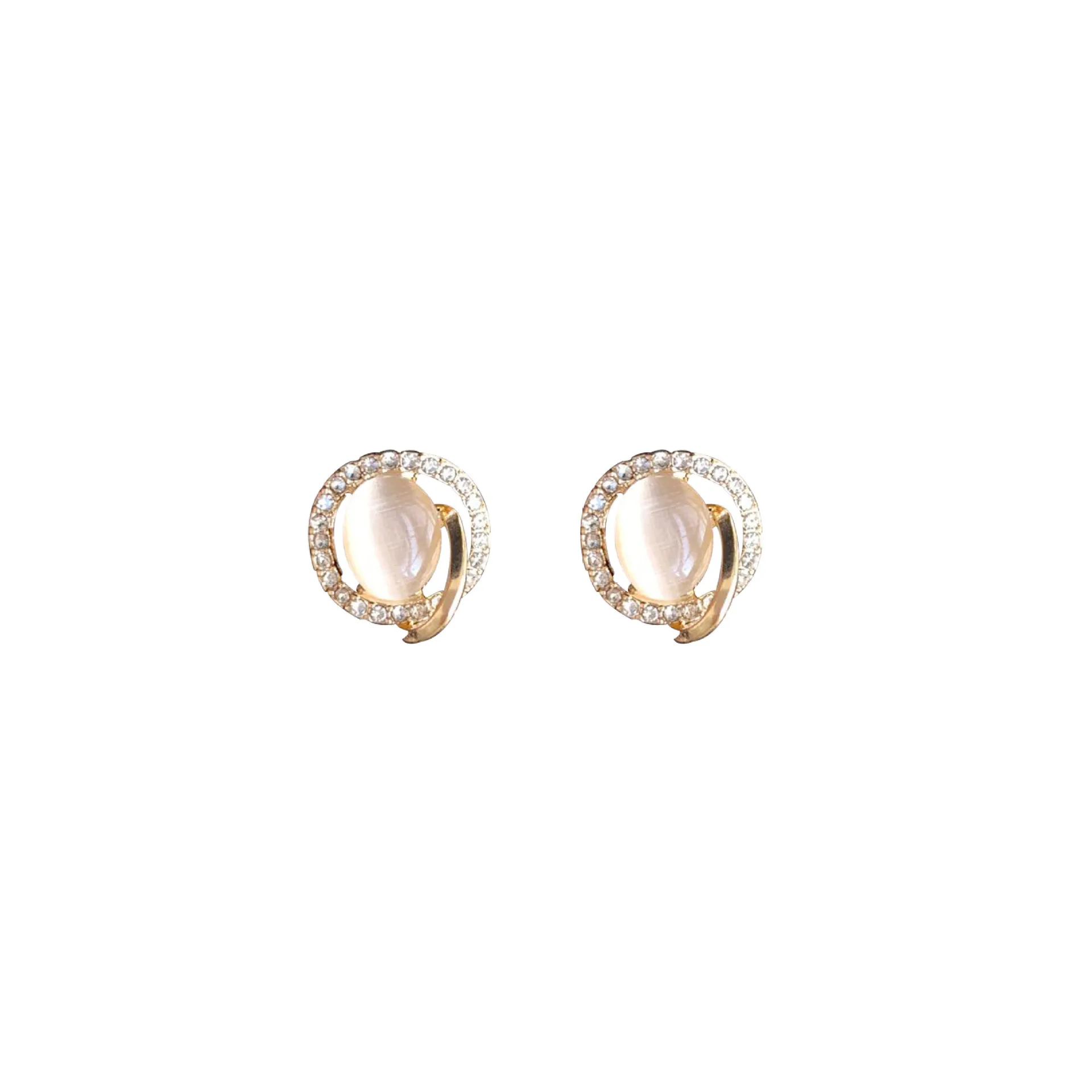 

Women's Luxury French Style Gentle and Exquisite All-match Daily High-end Diamond Opal Earrings