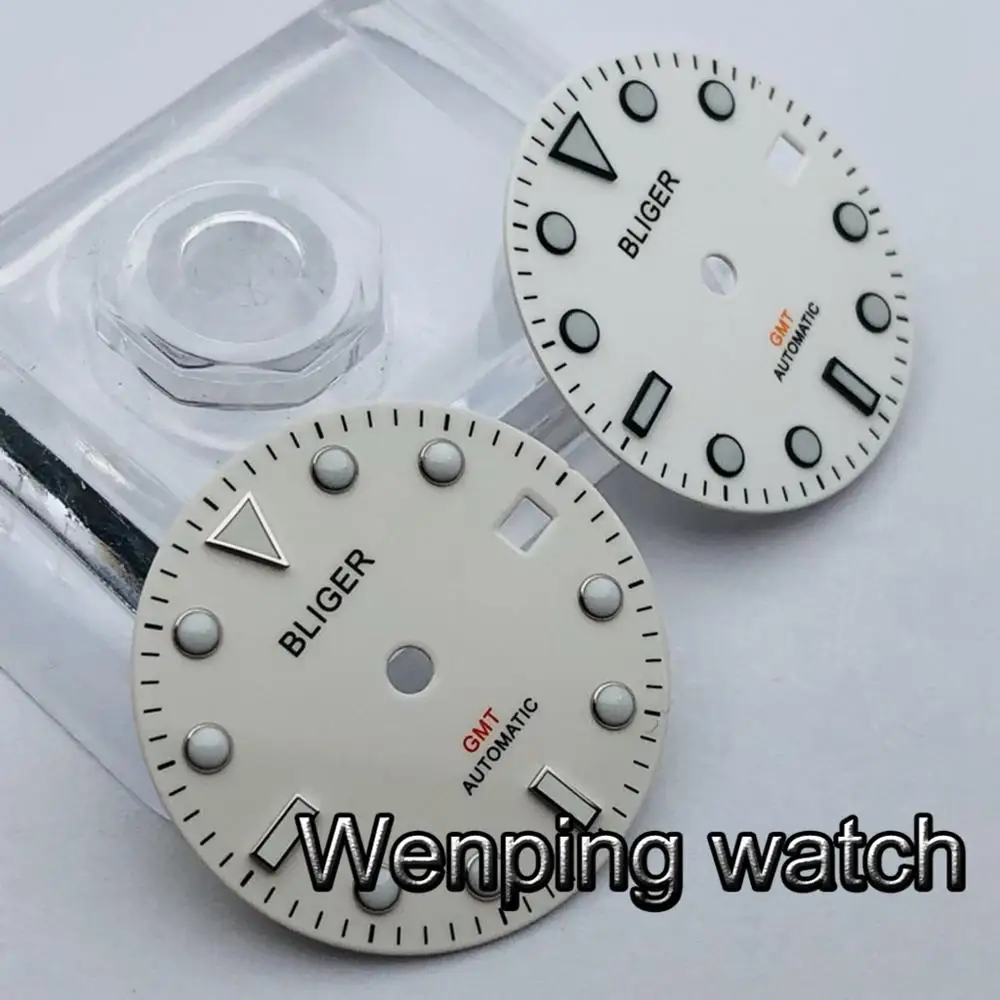 Циферблат часов Bliger 28 5 мм GMT светящийся подходит для ETA2836 2824 Miyota8205 8215 821A Mingzhu DG2813 3804