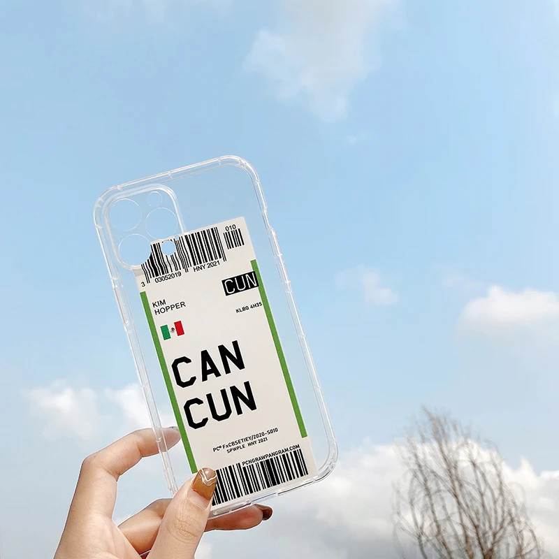 hot luxury city boarding pass pairs toronto berlin cancun label phone case for iphone 13 12 11 pro max 6 7 8 x xs xr plus cover free global shipping