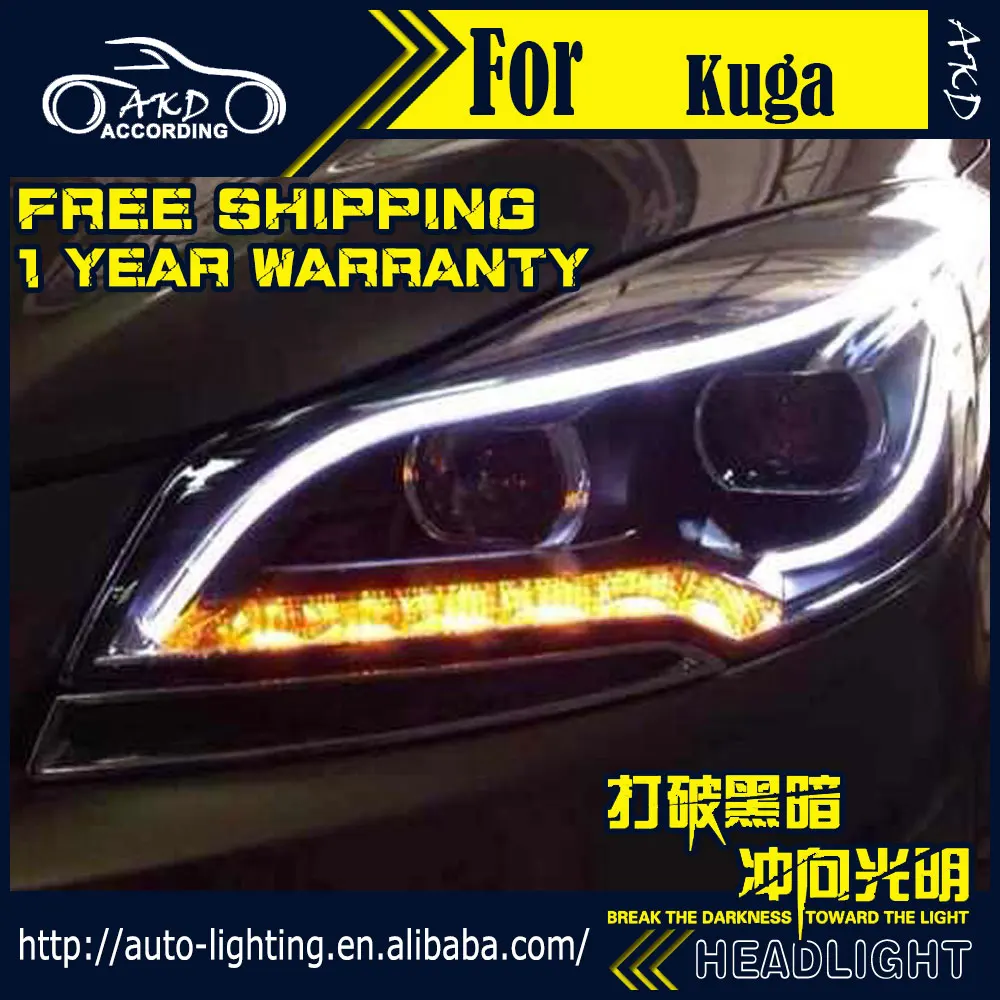 AKD автостайлинг фары для Ford Kuga Escape 2014-2016 светодиодный ные DRL H7 D2H Hid опция