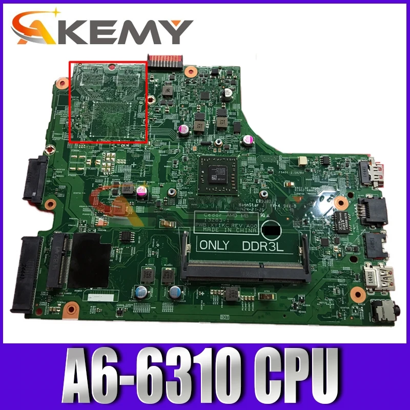 

For DELL 3000 3541 3542 Laptop Motherboard A6-6310 CPU With CN-0F27GH 0F27GH F27GH 13283-1 PWB:XY1KC 100% working well