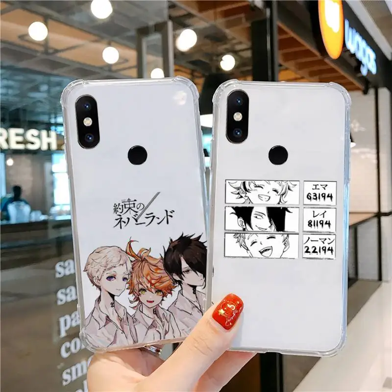 

animato The Promised NeverLand Phone Case Transparent for Xiaomi cc max mix note 3 2 6 8 5 10 11 9 10 play x s se lite pro