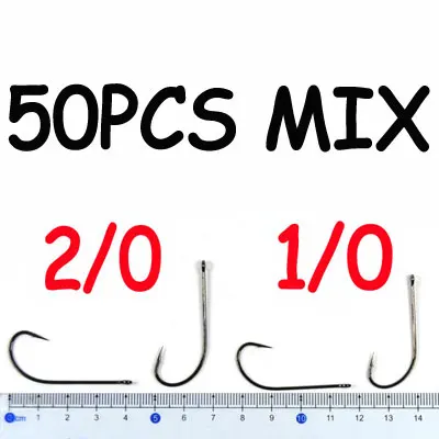 50PCS MIX 50 шт. 2X длинный хвостовик Stinger олень крючок для волос для небольших щуки лососевых басов узоры соленой воды креветки крючки для Мушек Рыболовные крючки BN - Цвет: 50PCS MIX