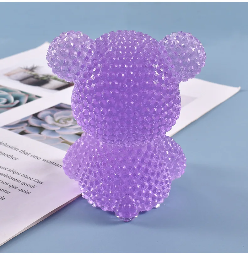 

1pcs Crystal Epoxy Molds Cute and Cute Three-dimensional Diamond Bear Pendant Ornaments DIY Silicone Mold Ornaments