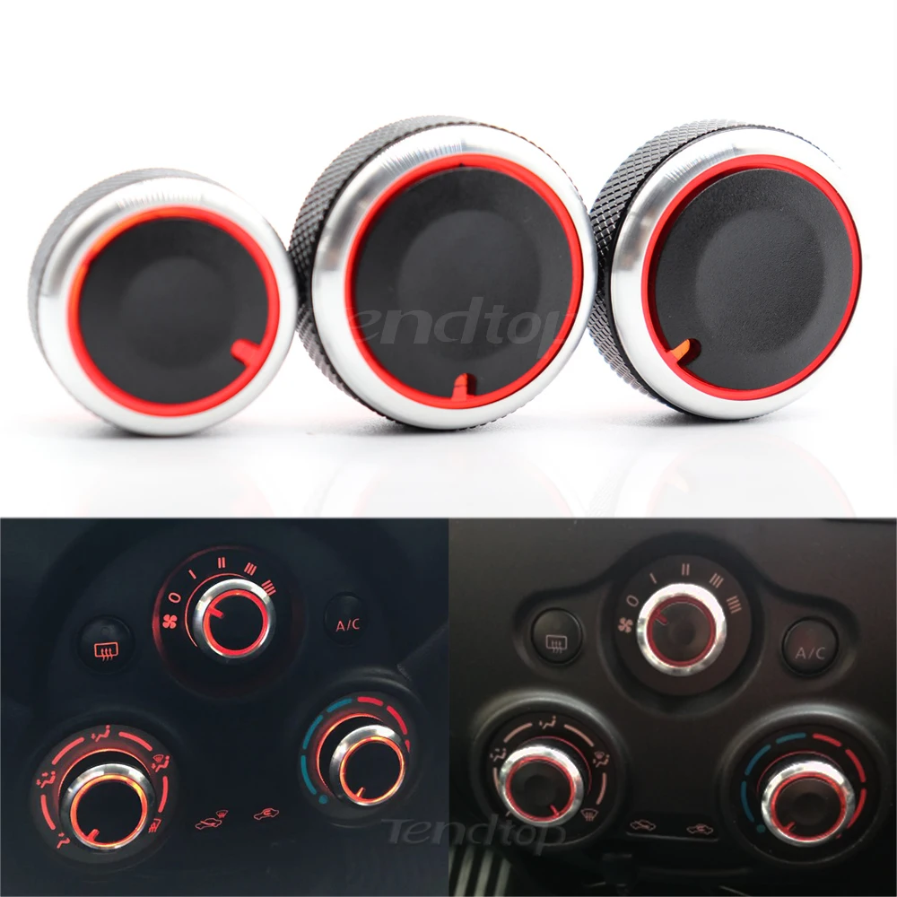 3Pcs For Nissan Sunny March Latio Almera Versa N17 K13 E12 E12 2011-2017 Air Conditioning Knob Heat Control Switch Button Knob