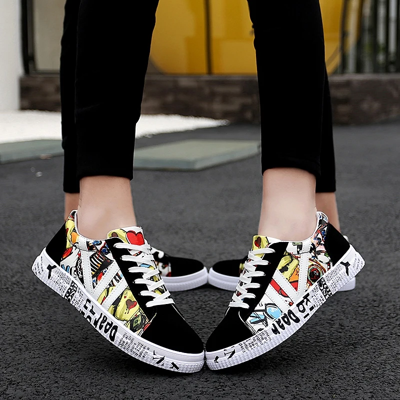 

Hot Sale Sneakers Women Black Platform Sneakers Casual Vulcanized Shoes 2021 Autumn Plus Size 35-44 Lover Shoes Zapatillas Mujer