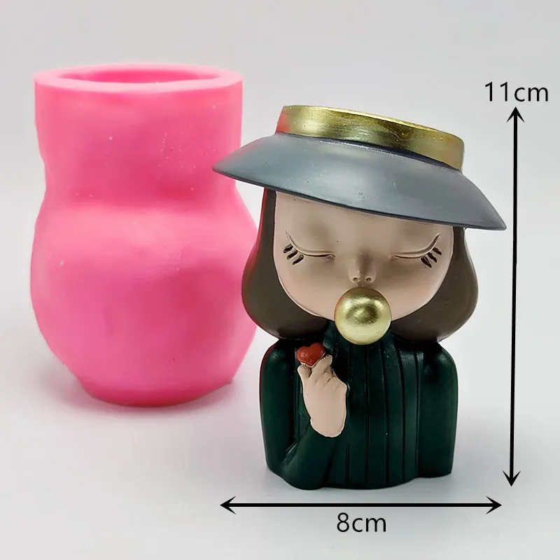Силиконовая 3d форма для девочек цветов горшков суккулентов сделай сам