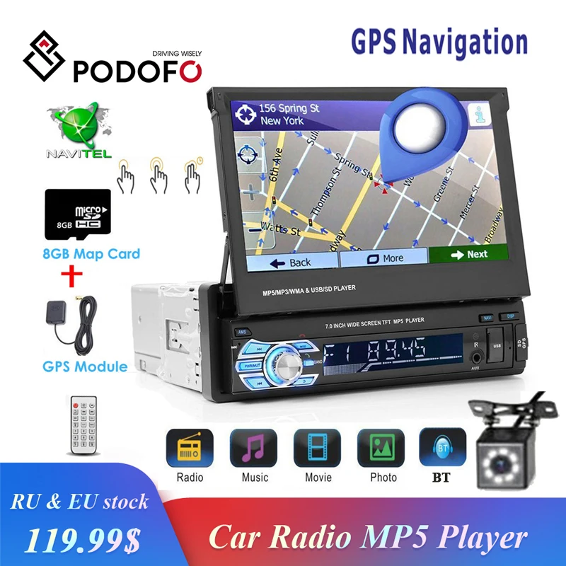$59.72 Podofo 1 Din Car Radio Stereo 7