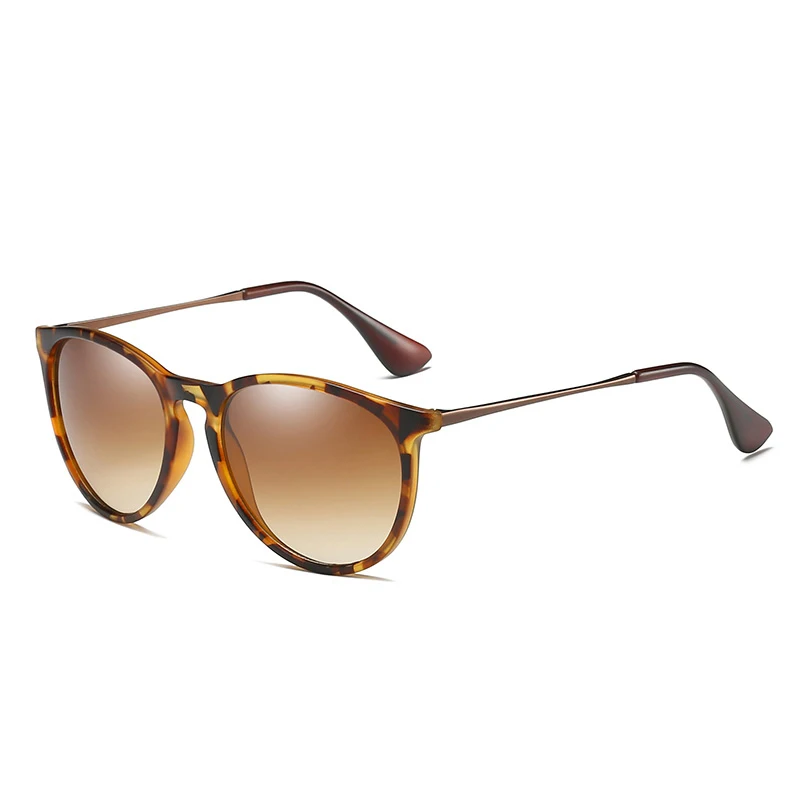 

Vintage Cat Eye Polarized Sunglasses Women 2021 Tortoise Brown Retro Round Mirrored Lens gafas de sol mujer 4171