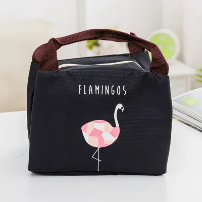 Black Flamingo Теплоизоляционная сумка для детского питания, бутылки с молоком, изоляционные сумки для хранения, водонепроницаемая сумка Oxford FOX, сумка для ланча, Детская сумка для еды - Цвет: Black Flamingo