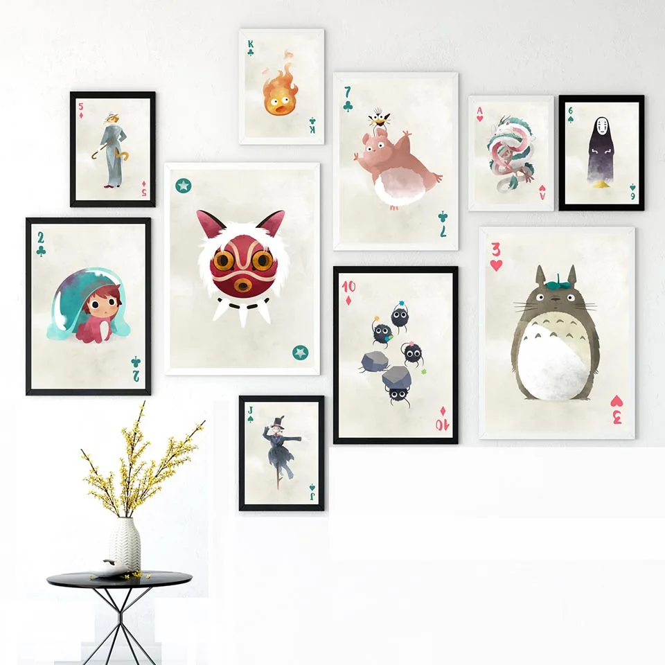 

Painting Home Decor HD Print Ghibli Characters Anime Canvas Poster Modular Pictures Modern Nordic Style for Living Room Wall Art