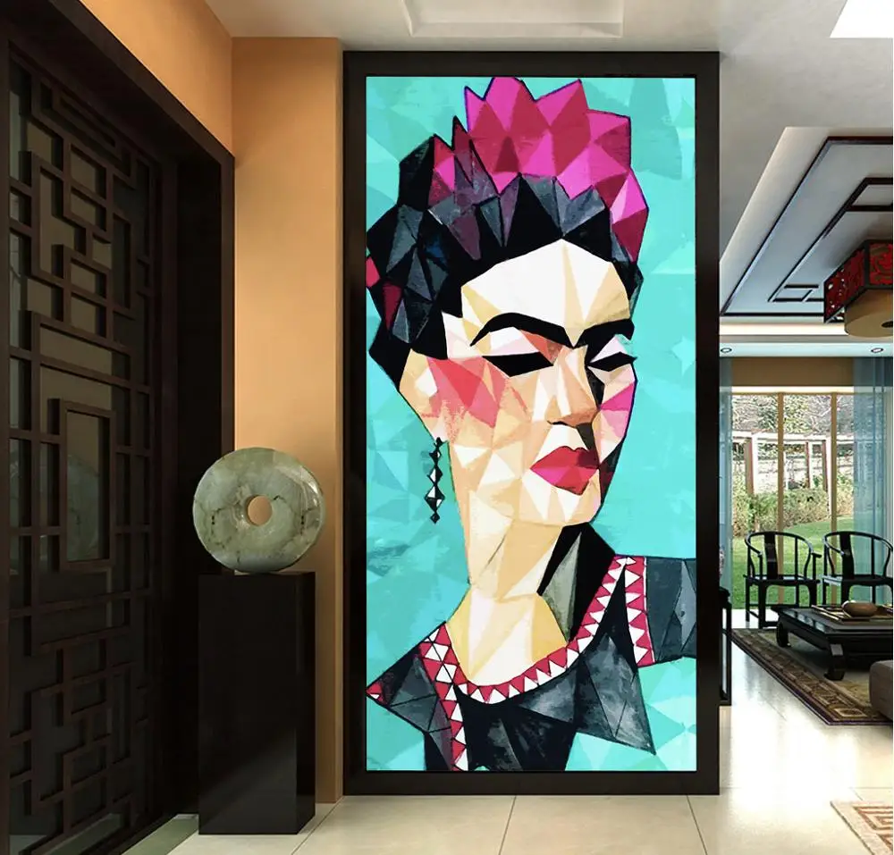 [Self-Adhesive] 3D Short Hair Woman WG655 Wall Paper mural Print Decal Murals Belly | Wallpapers