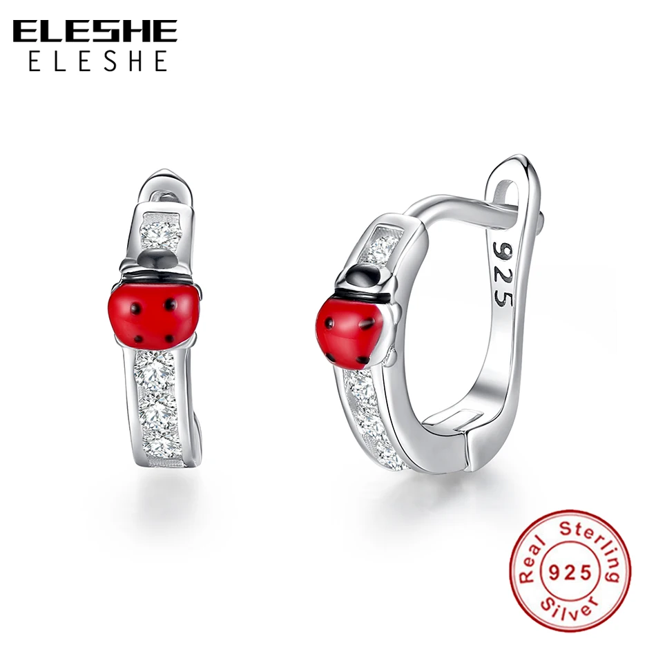 Аутентичные серьги из стерлингового серебра 925 пробы с кристаллами CZ красная