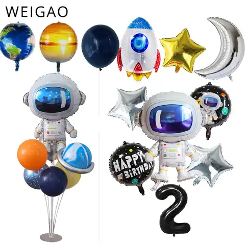 Воздушные шары из фольги для космической вечеринки, ракеты, астронавта, воздушные шары для мальчиков, галактики/солнечной системы, празднич...