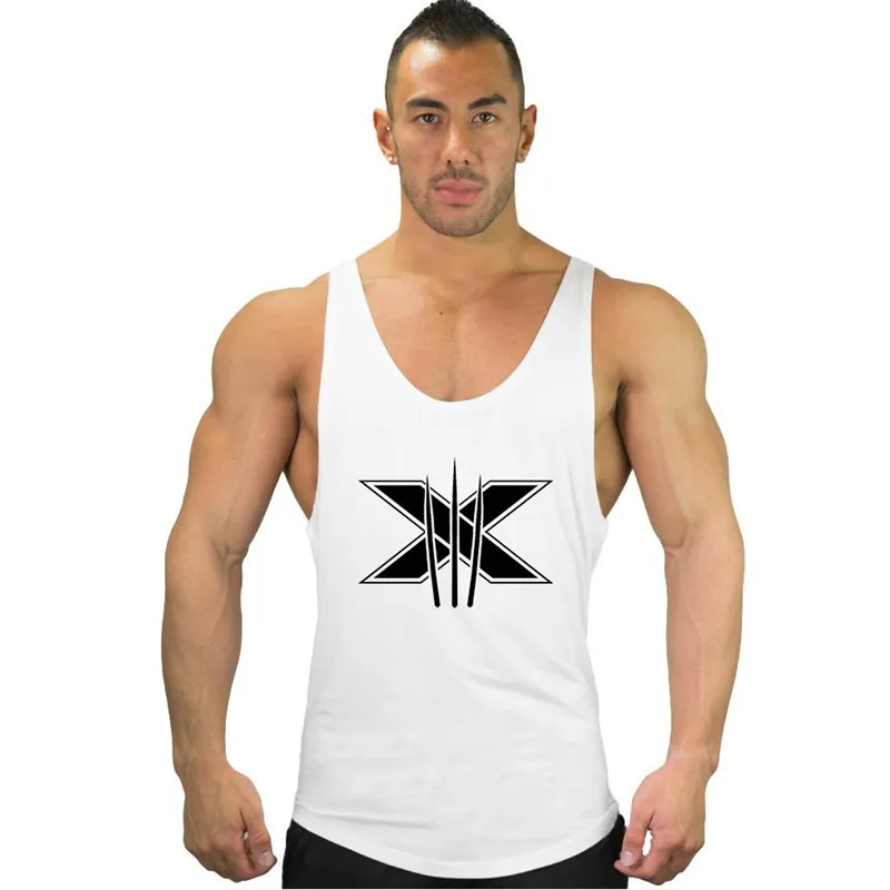 Мужская майка для бодибилдинга занятий фитнесом без рукавов хлопковая одежда