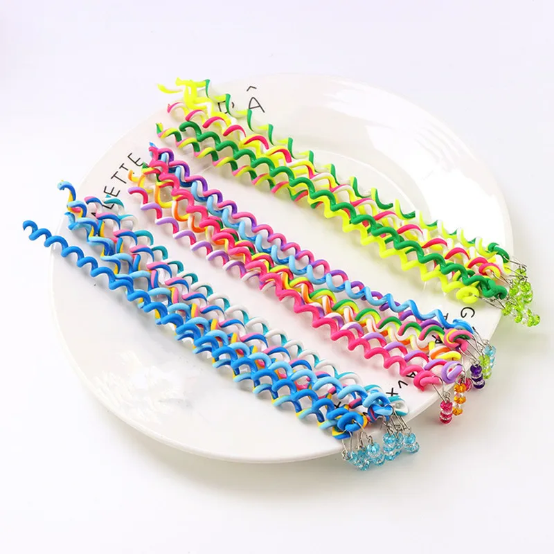 6 шт./лот милые бигуди радужного цвета для девочек Инструменты укладки волос в