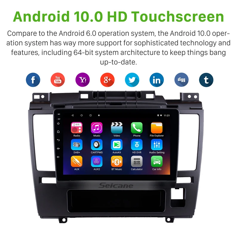 Seicane 9 дюймов ОЗУ 2 ГБ Android 10 0 Автомобильный GPS навигатор плеер для 2005 2010 Nissan Tiida