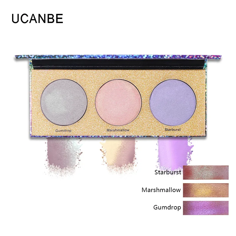 UCANBE мерцающие тени для век палитра макияжа хамелеон кристалл сахар хайлайтер