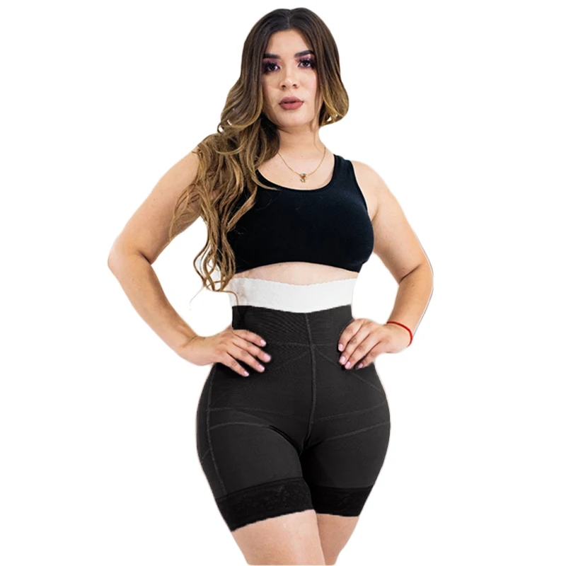 Daily Life Use Double Pressure Shaping Shorts Slimming Fajas Lace Body Shaper Girdle