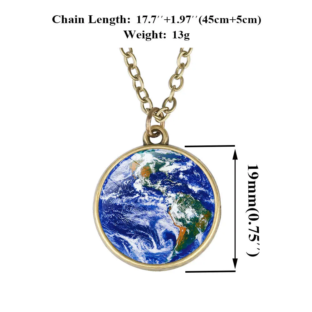 Двойное стекло в рамке ожерелье с шариком галактика астрономическая подвеска