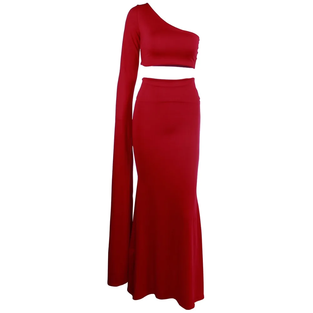 Two Pieces Prom Dresses Long Mermaid Navy Blue Burgundy Formal Evening Gown Vestidos De Real Photo