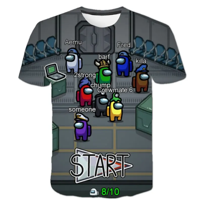 

2020 new hot sale fun 3DT shirt hip hop kawaii new game among us t-shirt kids summer top cartoon t-shirt impostor graphic