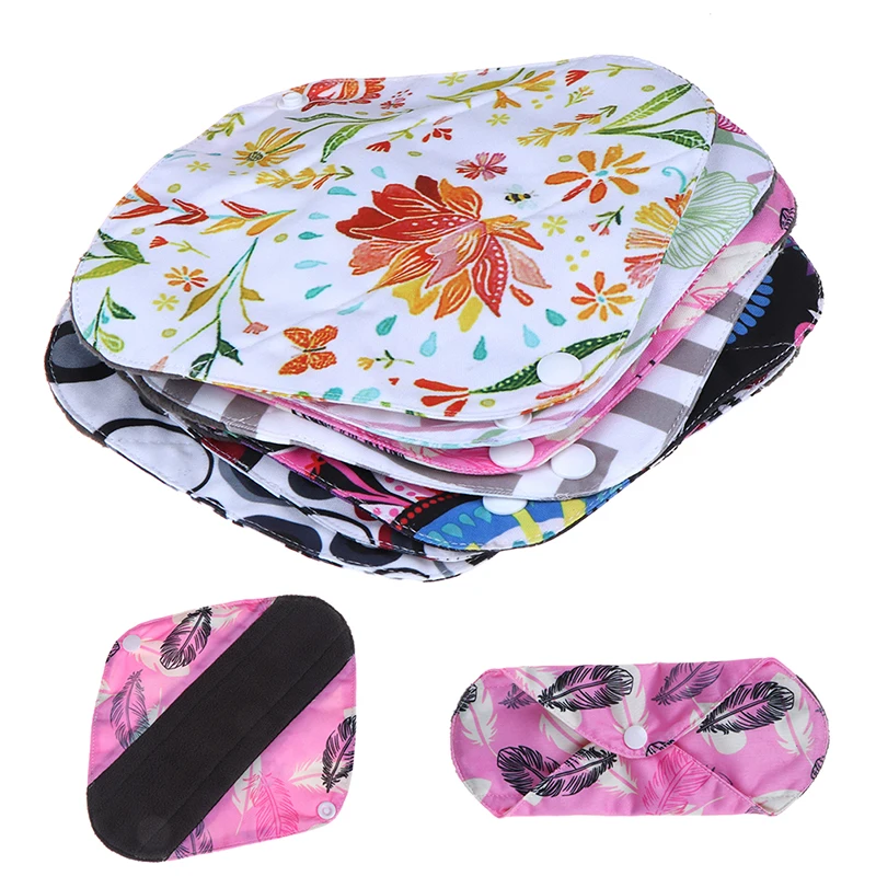

Reusable Women Bamboo Charcoal Cloth Washable Menstrual Pad Leak-Proof Night Sleep Sanitary Napkin Nappy Towel Pad