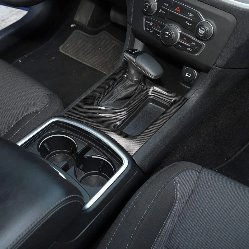 

Car Carbon Fiber Center Console Gear Shift Trim Panel for 2015-2020 Dodge Charger Accessories