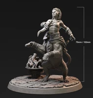124 75mm 118 100mm resin model kits the bear female warrior figure unpainted no color rw 451