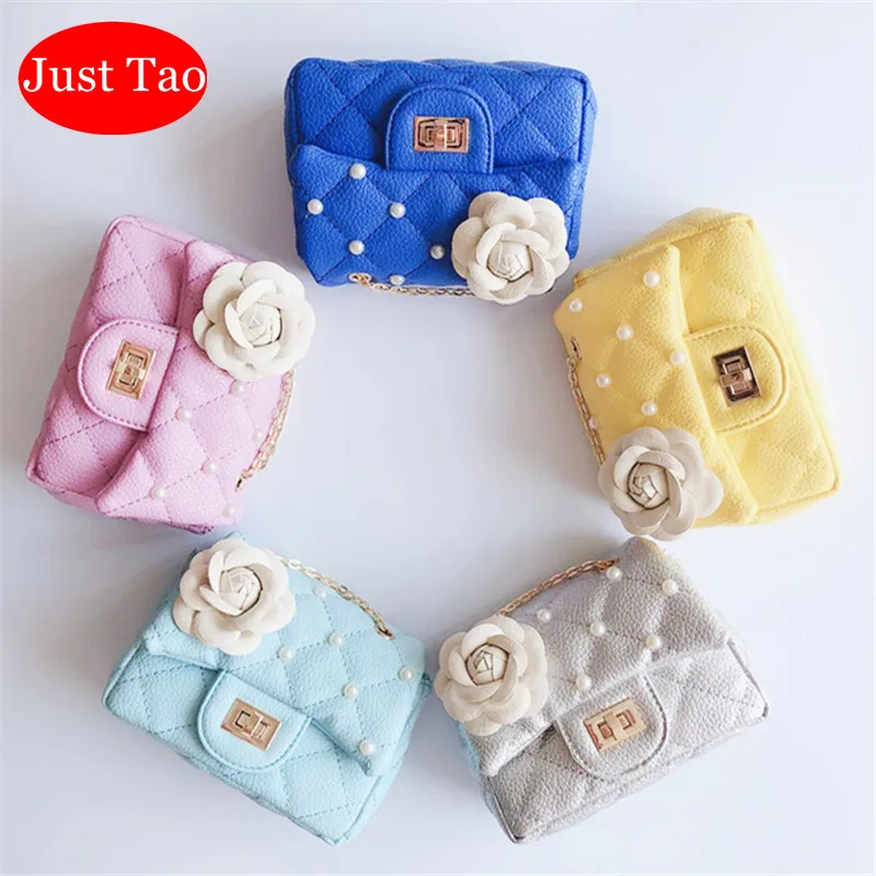 DHL Free Shipping Just Tao childrens 10 colors shoulder bags Kids mini purse Toddlers small Flower bead wallets new bags JTD015
