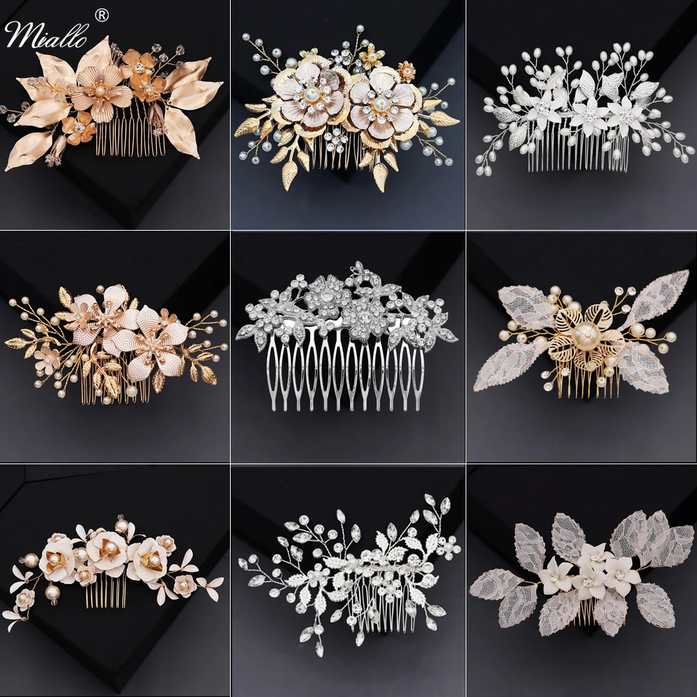 Женские свадебные аксессуары для волос Miallo стразы с жемчужинами заколки