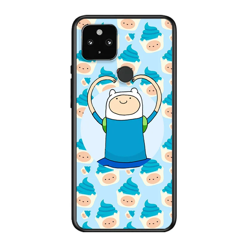 

Adventure Time Finn Jake Soft TPU Silicone Black Cover For Google Pixel 5 4A 5G 4 XL Phone Case