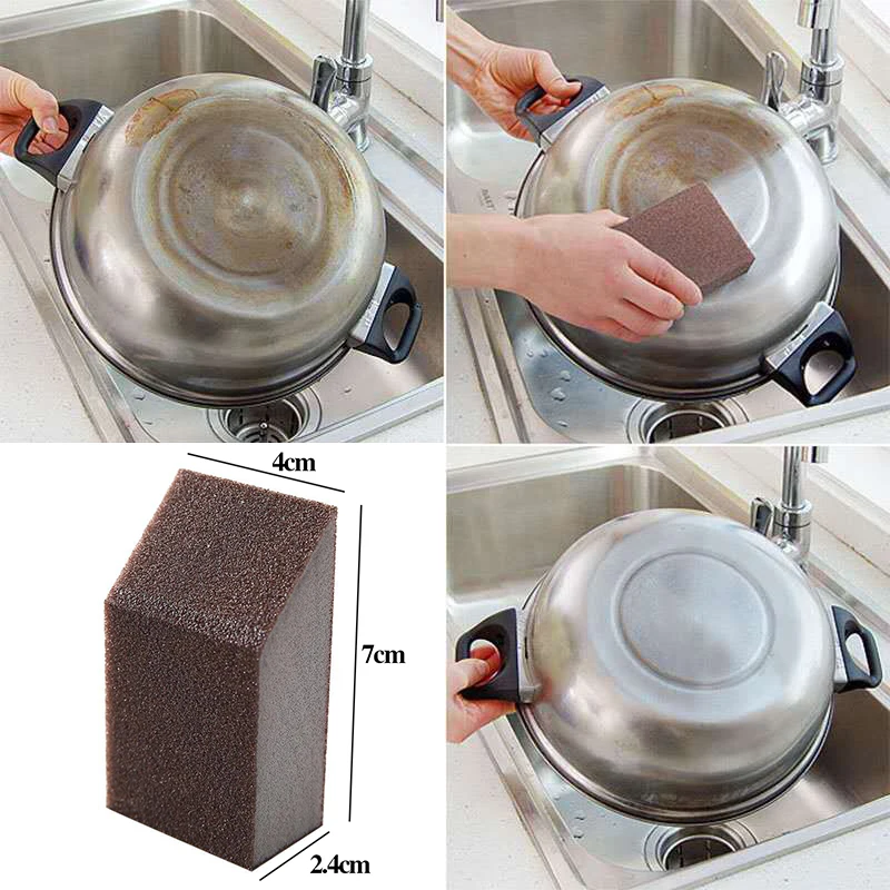 Small 1PC Креативные кухонные чистящие инструменты сильная обеззараживающая губка щетка с ручкой для удаления ржавчины ластик кухонные аксессуары гаджеты - Цвет: Small 1PC
